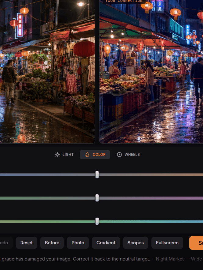 Colorgrading Game